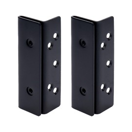 Dnyta 2pcs Double Hook Slot Bracket Black Bed Rail Brackets Bed Frame Connectors for Headboards Footboards Hold