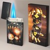 2 Pack Black Gold Poker Windproof Flame Adjustable Lighter,Cool,Jet Torch