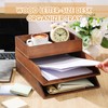 Beeveer 3 Pcs Wooden Letter Tray Wood Letter-Size Desk Organizer