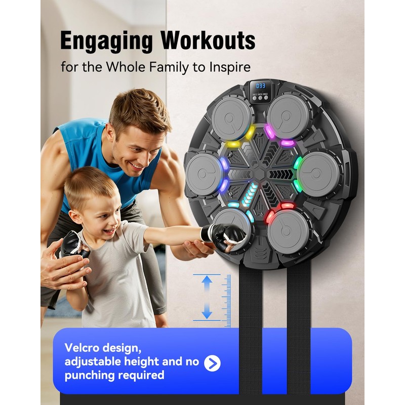 Oppvoci Music Punching Machine, Boxing Trainer with Rhythm Lights
