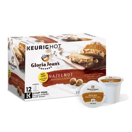 Gloria Jean's Hazelnut Keurig Single-Serve K-Cup Pods, Medium Roast Coffee, 12 Count