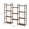 Zhitians Triple 4 Tier Bookshelf, Tall Book Shelf with 11