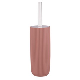 WENKO Agropoli Toilet Brush Set, Dusky Pink, Closed Brush Holder Made of High-Quality Plastic with Plastic Shape and Textured Surface, BPA-Free, Hygienic Toilet Brush, Diameter 10 x 36.5 cm