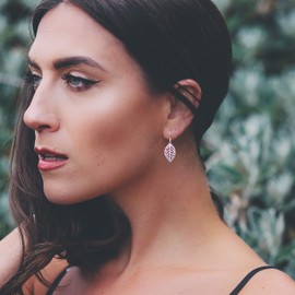 Oobi Doop 925 Sterling Silver Leaf Earrings with Jewellery Gift Box