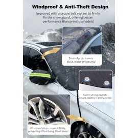 Persevere Magnetic Windshield Rain Cover, Car Windshield Cover with Earmuffs & Hooks, 9 Strong Magnets, 5-Layers Thickened Universal Waterproof Windproof All-Season (M (61.8''×49.6''))