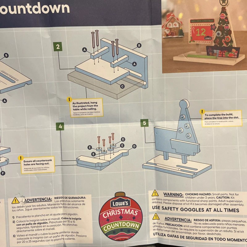 Lowe’s New Lowe’s Holiday Countdown Christmas DIY Kids Workshop Kit