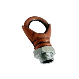 LEDSone 5 Pieces Mini Ceiling Hooks Antique Carving Design Safety Buckle Q Hanger M10 Screw and Nut Hook Ring 10mm Cord Handle Ceiling Rose Hook Ring - Copper