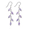 Franki Baker Sterling Silver Leaf Shaped Amethyst Drop Earrings