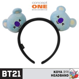 Concept One BT21 Line Friends 3D - Diadema bordada de felpa para mujer, Koya, Talla única