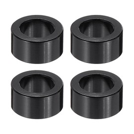 PATIKIL Set of 4 M6 x 10 x 5 mm Aluminium Spacers, Round Washers Set, Spacer Sleeves, Untoothed Metal Spacer Screws Set for Car Parts, DIY Repair, Black
