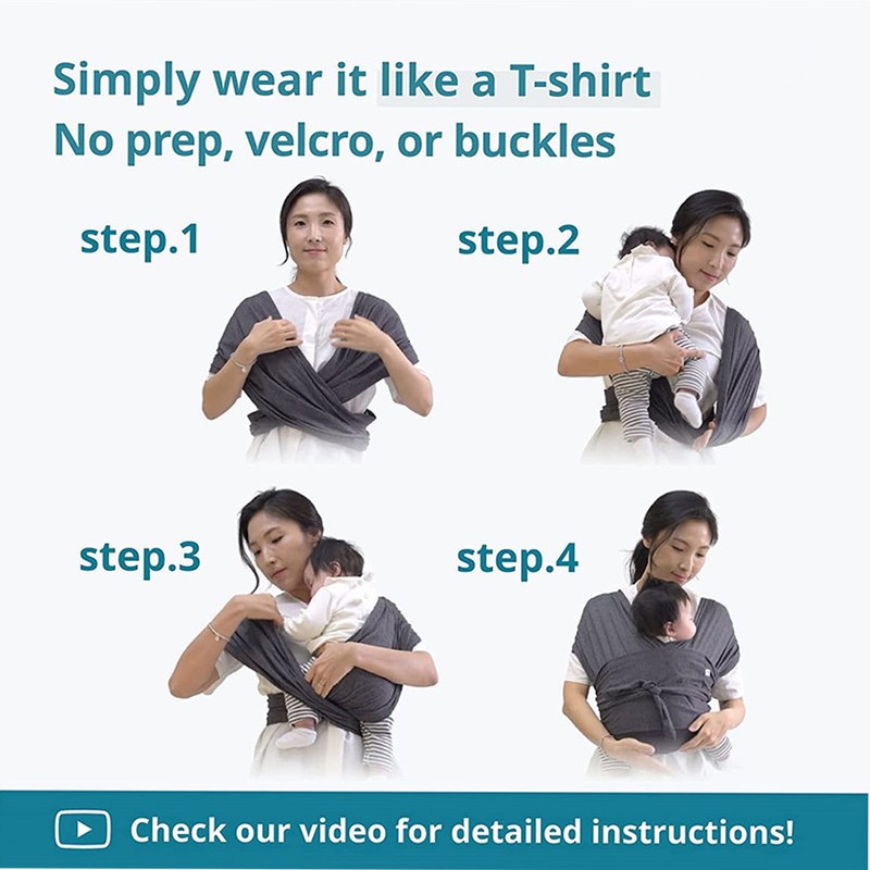 Baby Wrap Carrier Hands Free Breathable Adjustable Infant Cotton Sling