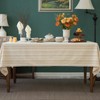 Linen Textured Rectangle/Oblong Tablecloth with Lace Trim Yarn-dyed Golden Purl