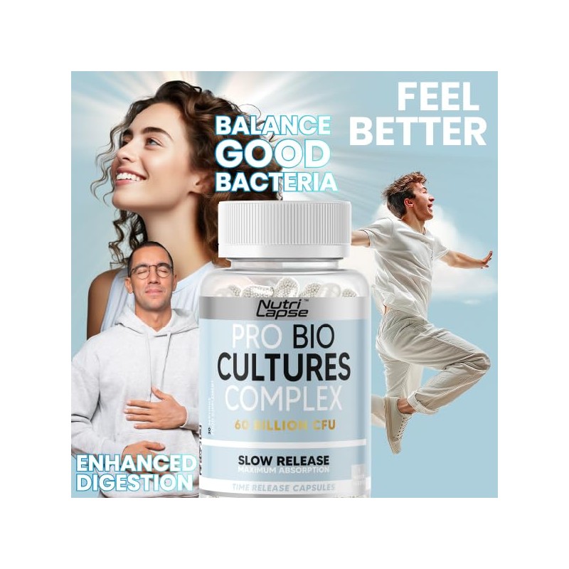 Nutrilapse™ Bio Culture Probiotics Complex, 60 Billion CFU, Granular Slow-Release