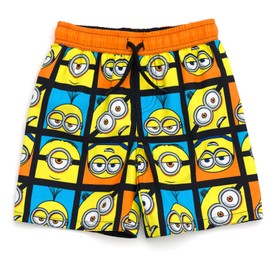 Minions Big Boys UPF 50+ Swim Trunks Bathing Suit Yellow/Orange 8