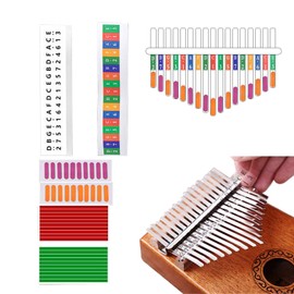 Lepxino 2set Kalimba Thumb Piano Note Stickers for Beginner Learner Musical Gift - Kalimba Thumb Piano Scale Key Sticker Parts(color）