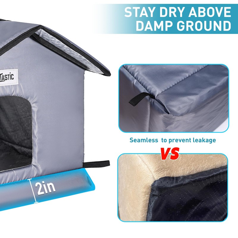 Tailtastic Weatherproof & Insulated Outdoor Cat House -Easy Assembly, Raised
