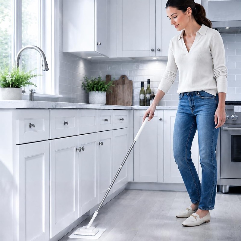 Snap Grip Mini Mop with Zero Touch Press System,7in Microfibre