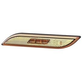 HELLA 2PS 013 305-011 Side Marker Light - Shapeline Style - LED - 12/24V - Glued - Lens Colour: Yellow - Cable: 250mm - Plug: AMP - left