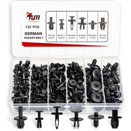 T&M TECHNICS® Box 152 Universal Fasteners, Clips, Clips and Plastic Rivets for German Cars, Scooters and Motorcycles - Door Trim Bumper Grille Bonnet German Pocket Box 1