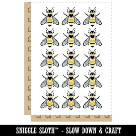 Honey Bee with Heart on Back Temporary Tattoo Water Resistant Fake Body Art Set Collection - 15 2" Tattoos (1 Sheet)