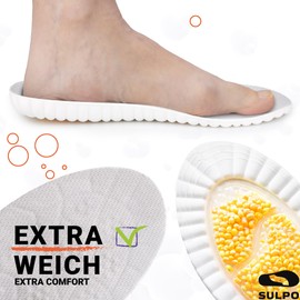 SULPO Sports Insoles - Shoe Insoles for Men and Women, Extra Soft Memory Foam Insoles, Orthopaedic Insoles for Shoes with Massage Balls for Comfort and Support, Size 43-44