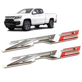 2Pcs Rear Tailgate ZR2 Emblems Truck Badge Sticker Compatible with 2019+ Colorado 1500 (Black Red)