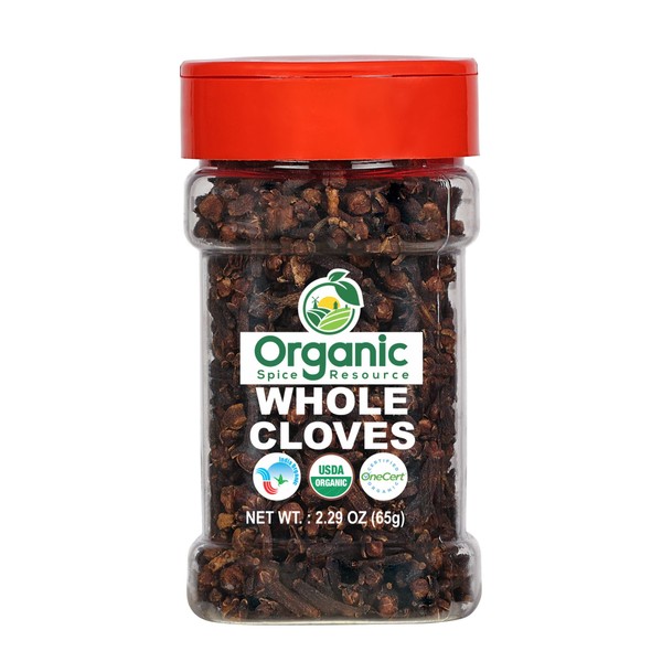Organic Whole Cloves | 2.29 oz or 65g | USDA Organic Approved | Vegan | Non-GMO, All Natural Blend - 100% Raw and Natural from India, by SHOPOSR
