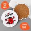 BJDAMAI 2 Pack Ladybugs Car Cup Holder Coaster, Cute Ladybugs