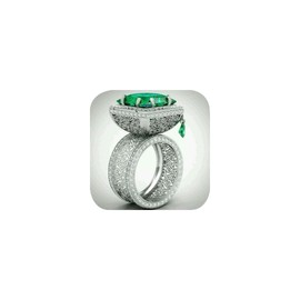 Luxury Big Emerald Wide Ring for Women Elegant Crystal Green Stone Engagement Vintage Party Wedding Geometric Rings 925 Silver Plated Band Square Rings Cocktail Costume Jewelry for Her Size 10
