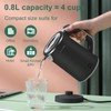 Small Kettle Electric, 0.8L Double Wall Portable Travel Kettle with