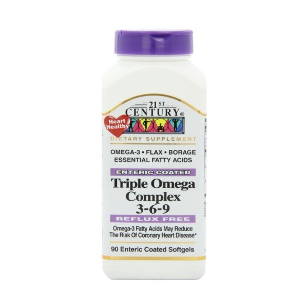 Triple Omega Complex 3-6-9 - 90 softgels,(21st Century) by 21st Century Health Care