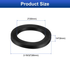 sourcing map 12 Pcs Solid Nitrile Rubber Flat Washer DN20 2-19/32" OD x 2" ID x 1/4" Thickness Large Washers O Ring Sealing Gaskets, Industrial Flat Rubber Spacer, Black