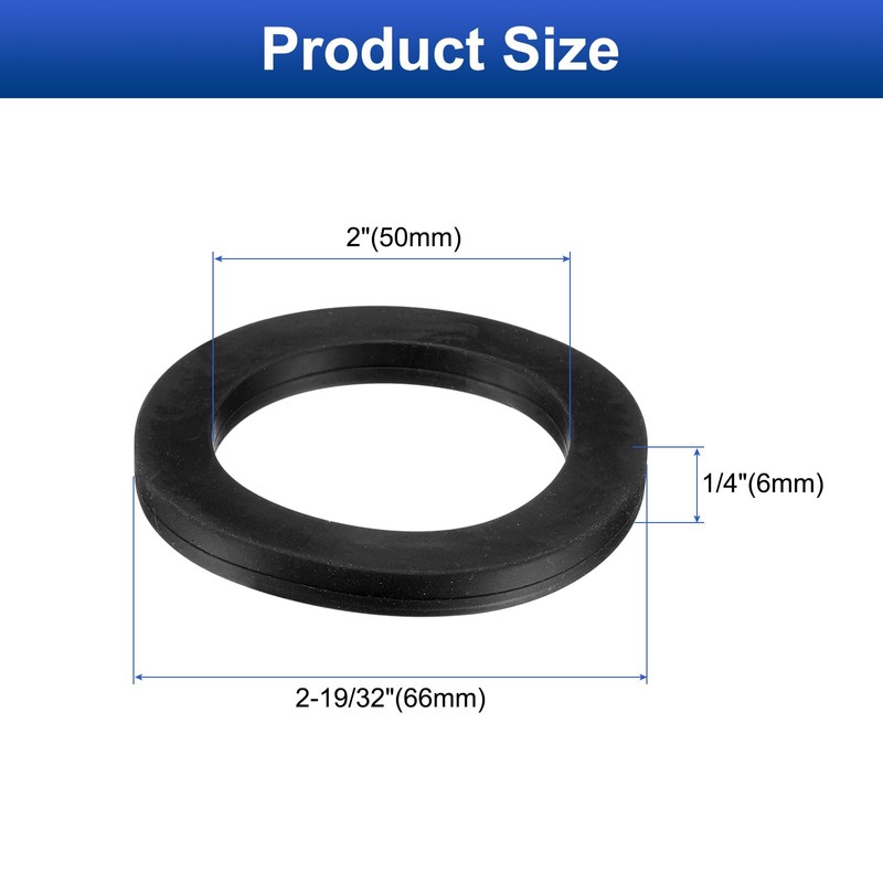 sourcing map 12 Pcs Solid Nitrile Rubber Flat Washer DN20
