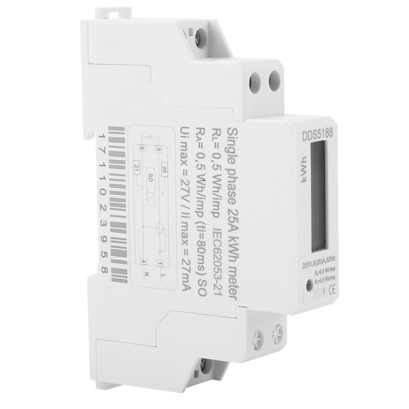 DDS5188 LCD Digital Din Rail Electric Meter 5-25A For Kilowatt