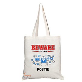 Coralgraph Inc TB868 Beware of the Postie Novelty Present Gift Printed Eco-Friendly Stylish Long Handled Tote Shoulder Bag