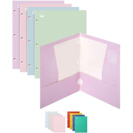 Mr. Pen- Pocket Folders, 4 Pocket, 4 Pack, Pastel Colors, Folders with Pockets 3 Hole Punched, Folders, Folders for School, Folders with Pockets, Binder Folders, Back to School Supplies