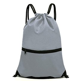 HOLYLUCK Men & Women Sport Gym Sack Drawstring Backpack Bag-grey