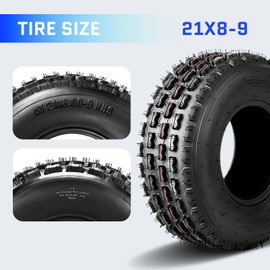 TRIBLE SIX 21x8-9 ATV/UTV Tires Set of 2, 21x8x9 All-Terrain Tires