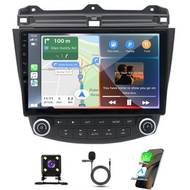 10" Android 13 Car Stereo for Honda Accord 7th 2003-2007 IPS Touch Screen Double Din Car Audio Receiver w/Wireless Carplay Android Auto GPS Navigation WiFi SWC BT Mirror Link Backup Camera Mic, 2+32G