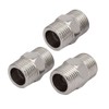 uxcell® M20 Male Thread Stainless Steel Hex Nipple Tube Pipe