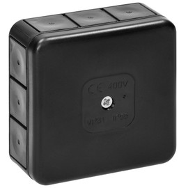 Miratic Junction Box Waterproof IP55 Junction Box Outdoor Waterproof with 12 Rubber Nozzles Junction Box Surface-Mounted Robust and Safe Electrical Installation for Outdoor Use (Black)