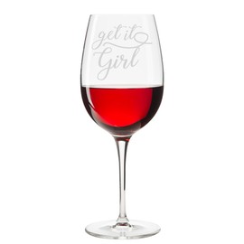 Get It Girl Engraved 18 oz Wine Glass