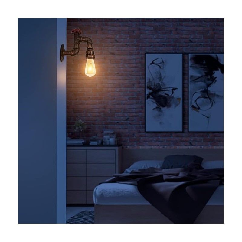 DC VOLTAGE Industrial Metal Water Pipe Wall Lights Indoor Wall