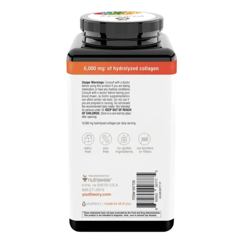 Youtheory Colágeno Mas Biotina 390 Tabletas