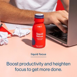 More Labs Liquid Focus, Nootropic Smart Drink with Powerful Antioxidants & Adaptogenic Herbs for Energy and Concentration, 150mg Caffeine (Pack of 24)