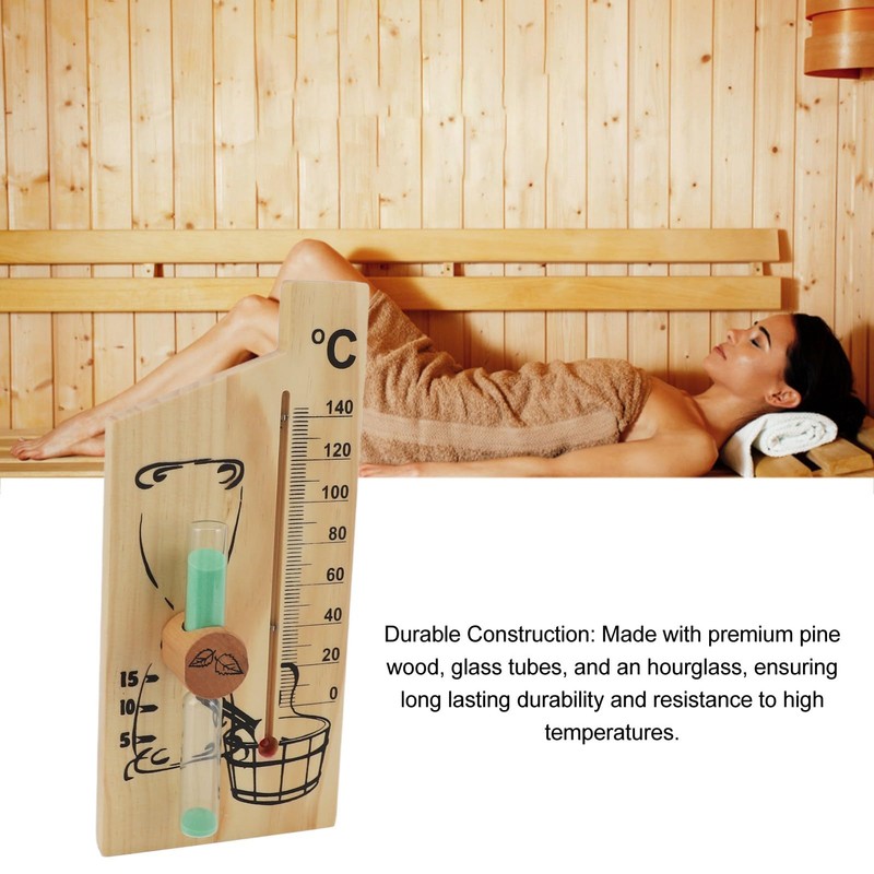 Aqur2020 Accurate Temperature Sauna Thermometer with 15 Minute Sand Timer,