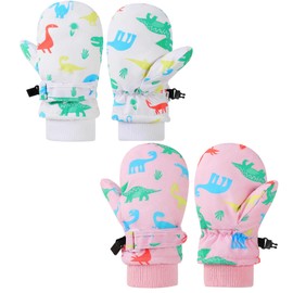 ENBAOHUI Baby Waterproof Mittens Threaded waterproof Mitten Fleece Lined Glove Kids Snow Ski Mitten for Boys Girls 6Months-5T