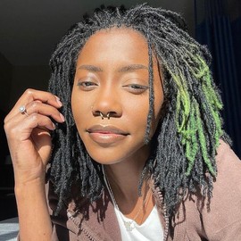 Luckroce Human Hair Loc Extensions 6 Inches Dreadlock Extensions 0.4cm Loc Extension Human Hair 40Str Human Hair Locs For Women/Men/Kids (6 Inch,Natural Black)