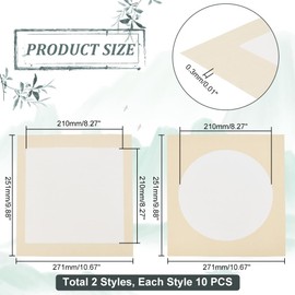 PandaHall Xuan Paper 20pcs Shikishi Board Pre-Mounted Chinese Calligraphy Supplies for Sumie Painting, Graffiti Wall Art Decoration - 10.6x9.8 inch