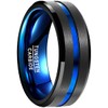 083BASE Men's Tungsten Carbide Rings Black Outer Width 8 mm